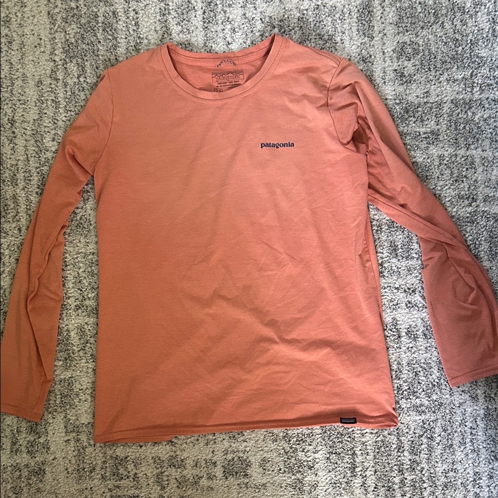 Patagonia Capilene UPF 50+ Long Sleeve Shirt in Peach